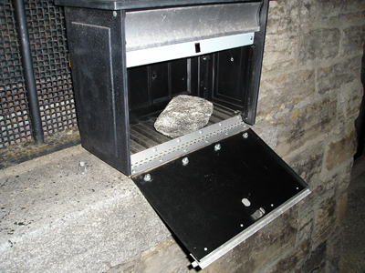 Rock in mail box
