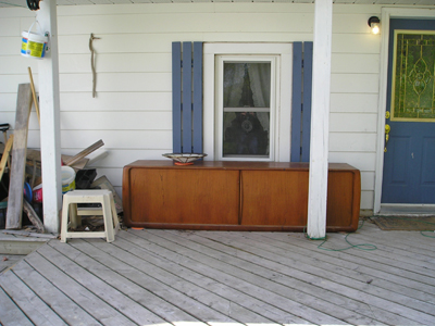 Credenza on our back porch